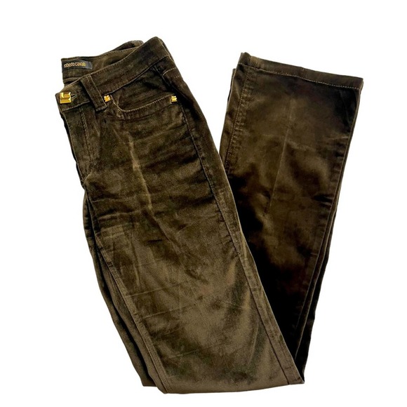 Roberto Cavalli Pants - Vintage ROBERTO CAVALLI Pants Chocolate Brown Low-Rise Y2K Velvet